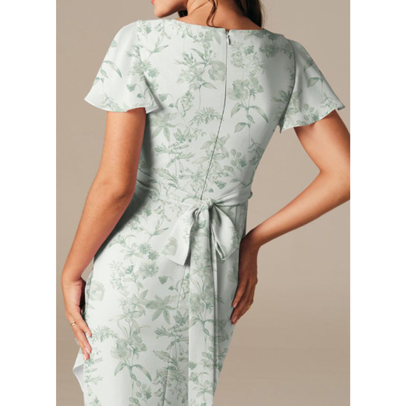 AW BRIDAL 8 M verdant wilds green floral Celia spring party maxi dress B143 - Picture 2 of 9